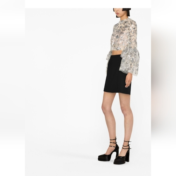 Self-Portrait Champagne Sequinned Top - Picture 7 of 9